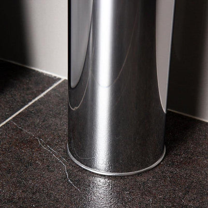Stainless Steel Toilet Brush With Base and Long-Handled Brush for Bathroom Toilet Cleaning-Silver.