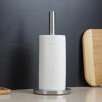 Stainless Steel Paper Towel Holder for Kitchen Countertop Cling Film Storage Rack-Silver.