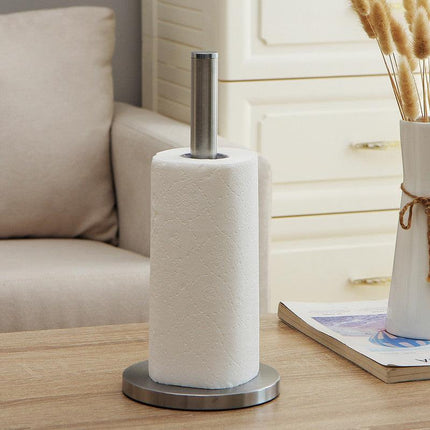 Stainless Steel Paper Towel Holder for Kitchen Countertop Cling Film Storage Rack-Silver.