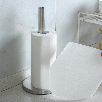 Stainless Steel Paper Towel Holder for Kitchen Countertop Cling Film Storage Rack-Silver.
