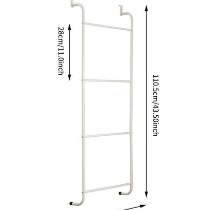 Over The Door Towel Rack Metal Behind Door Hanger for Bathroom Bedroom-White.