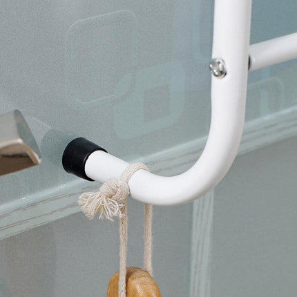 Over The Door Towel Rack Metal Behind Door Hanger for Bathroom Bedroom-White.