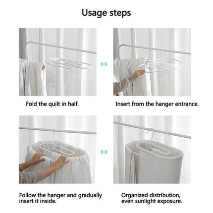 Elliptical Spiral Drying Rack for Quilt -White.