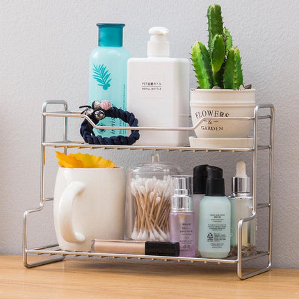 Mini Stainless Steel Kitchen Spice Storage Rack Bathroom And Toilet Organizer Rack-Silver.