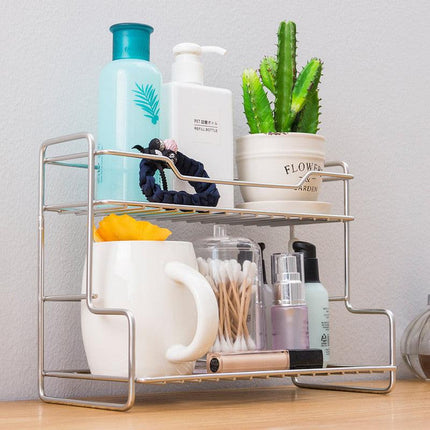 Mini Stainless Steel Kitchen Spice Storage Rack Bathroom And Toilet Organizer Rack-Silver.