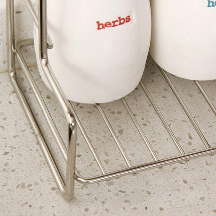 Mini Stainless Steel Kitchen Spice Storage Rack Bathroom And Toilet Organizer Rack-Silver.