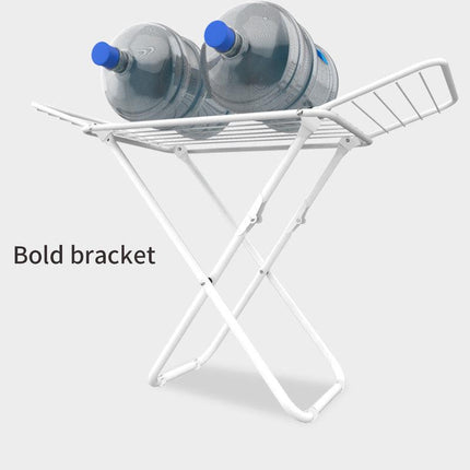 Double Wing Floor Folding Drying Rack For Clothes Quilt Towel-White.