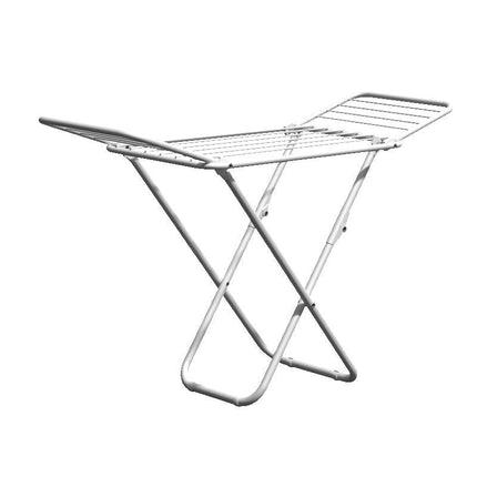 Upgrade Double Wing Floor Folding Drying Rack For Clothes Quilt Towel-White.
