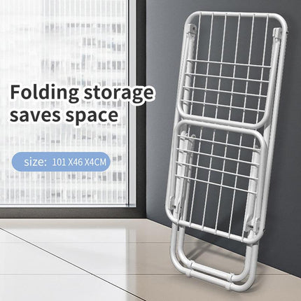 Upgrade Double Wing Floor Folding Drying Rack For Clothes Quilt Towel-White.