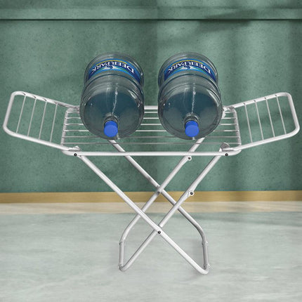 Upgrade Double Wing Floor Folding Drying Rack For Clothes Quilt Towel-White.