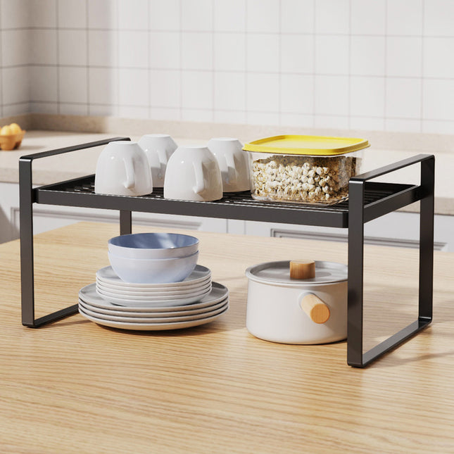 Kitchen Countertop Layered Storage Rack-Black.