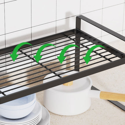 Kitchen Countertop Layered Storage Rack-Black.