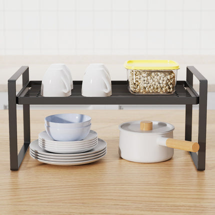 Kitchen Countertop Layered Storage Rack-Black.