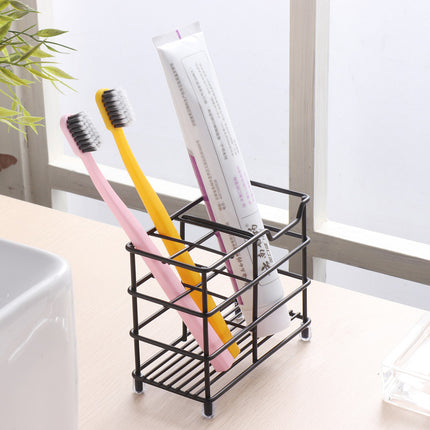 Four-section Toothpaste and Toothbrush Holder-Black.