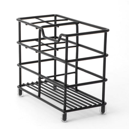 Four-section Toothpaste and Toothbrush Holder-Black.
