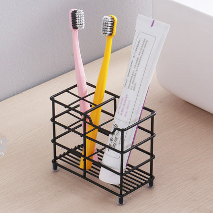 Four-section Toothpaste and Toothbrush Holder-Black.