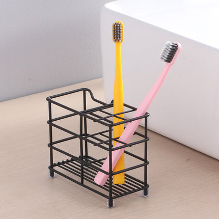 Four-section Toothpaste and Toothbrush Holder-Black.