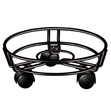 Movable Iron Potted Plant Stand for Home Garden Decoration-Black.