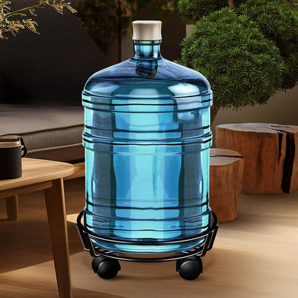 Movable Iron Potted Plant Stand for Home Garden Decoration-Black.