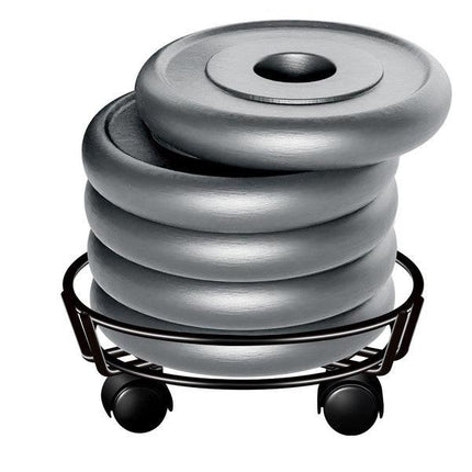 Movable Iron Potted Plant Stand for Home Garden Decoration-Black.
