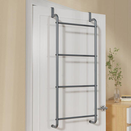 Over The Door Towel Rack Metal Behind Door Hanger for Bathroom Bedroom-Grey.