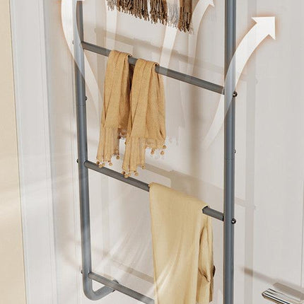Over The Door Towel Rack Metal Behind Door Hanger for Bathroom Bedroom-Grey.