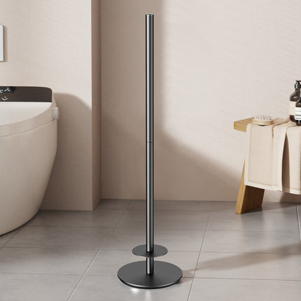Household Floor-Standing Single-Pole Long Tissue Paper Holder-Black.