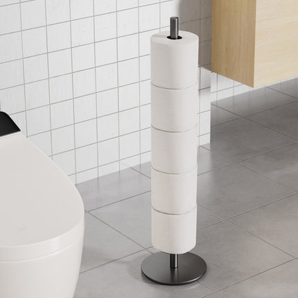 Household Floor-Standing Single-Pole Long Tissue Paper Holder-Black.