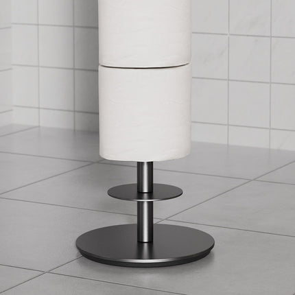 Household Floor-Standing Single-Pole Long Tissue Paper Holder-Black.