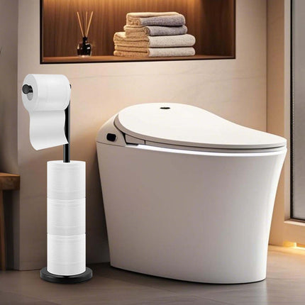 Floor Standing Toilet Paper Holder-Black.