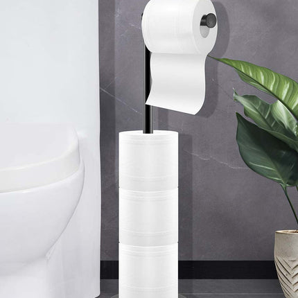 Floor Standing Toilet Paper Holder-Black.