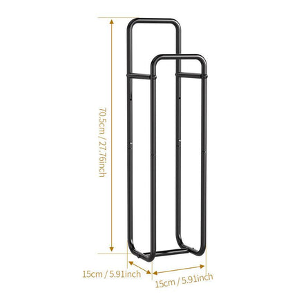 Double-Pole Towel Rack, Wall-Mounted Storage Rack for Bathroom,Black.