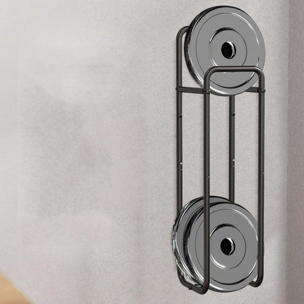 Double-Pole Towel Rack, Wall-Mounted Storage Rack for Bathroom,Black.