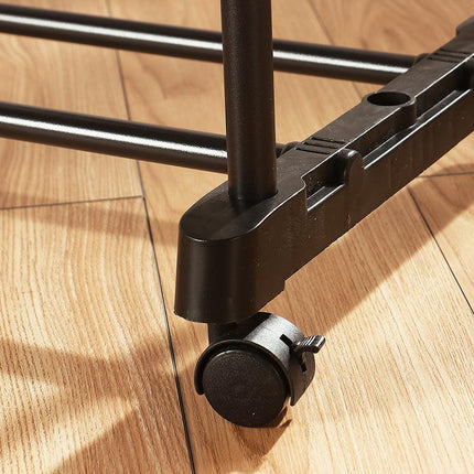 Double-rod Adjustable Clothes Rack with Pulley-Back.