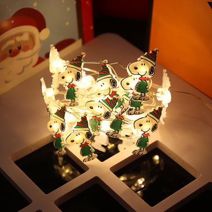 2m 20 LED Christmas Snoopy String Lights with 2x AA Battery Box.