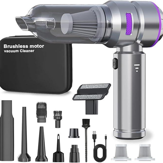 Car Vacuum Cleaner,19000PA High Power Mini Vacuum Cleaner,Rechargeable Handheld Vacuum,Portable Cordless Compressed Air Duster Air Blower for Car Home-Purple.