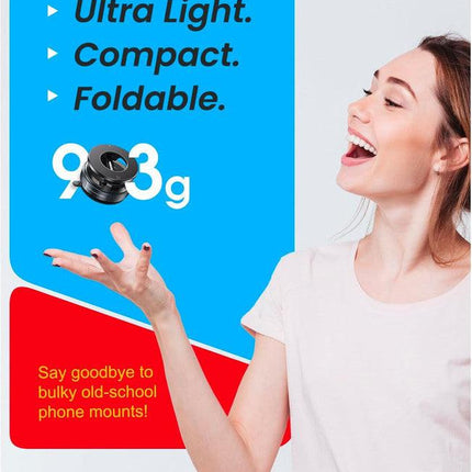 Suction Cup Phone Mount , 360° Adjustable Magnetic Car Phone Holder, Pocket Size Foldable Car Mount, Cell Phone Holders for Your Car for iPhone Series- Black.