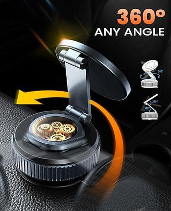 Suction Phone Mount for Car Dashboard/Windshield - 360°Adjustable Magnetic Phone Holder for Car, Foldable Car Phone Holder for iPhone  Series (Carbon Fiber & Aluminum Alloy).