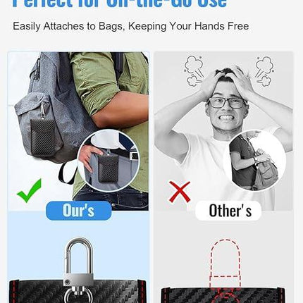 Faraday Pouch for car Keys,2 Pack Faraday Bag Car Key Signal Blocking Pouch ， Keyless Entry Car Keys Case | RFID Blocker Bag for Car Security ，Anti-Theft Remote Entry Keyless Protect-Black.