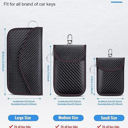 Faraday Pouch for car Keys,2 Pack Faraday Bag Car Key Signal Blocking Pouch ， Keyless Entry Car Keys Case | RFID Blocker Bag for Car Security ，Anti-Theft Remote Entry Keyless Protect-Black.