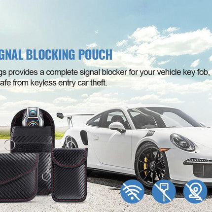 Faraday Pouch for car Keys,2 Pack Faraday Bag Car Key Signal Blocking Pouch ， Keyless Entry Car Keys Case | RFID Blocker Bag for Car Security ，Anti-Theft Remote Entry Keyless Protect-Black.