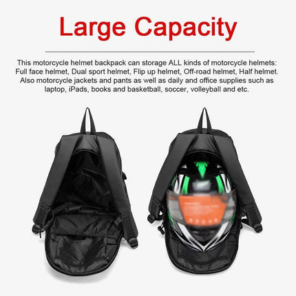 Multifunctional Large Capacity Motorcycle Backpack Motorcycle Bag Moto Riding for Men Women Waterproof Backpack-Black.