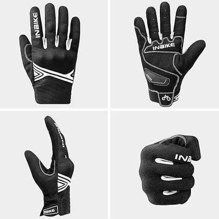 Breathable Mesh Motorcycle Gloves Touchscreen with TPR Palm Pad Hard Knuckle-White-Small.