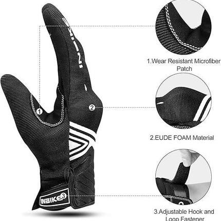 Breathable Mesh Motorcycle Gloves Touchscreen with TPR Palm Pad Hard Knuckle-White-XLarge.