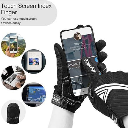 Breathable Mesh Motorcycle Gloves Touchscreen with TPR Palm Pad Hard Knuckle-White-XLarge.
