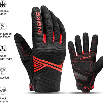 Breathable Mesh Motorcycle Gloves Touchscreen with TPR Palm Pad Hard Knuckle-Red-Small.