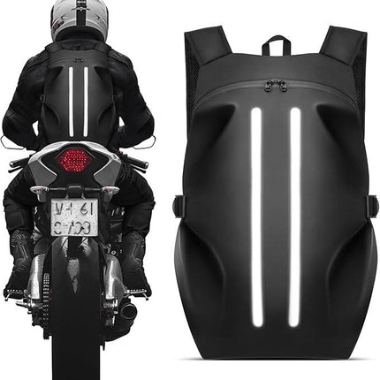 Motorcycle Backpack for Men, Waterproof Helmet Backpack with Reflective, Motorcycle Bag Helmet Bag-Black.