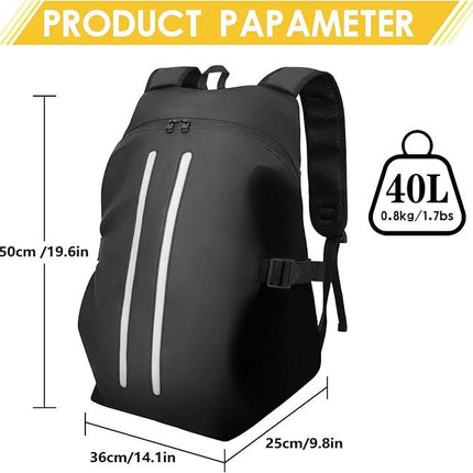 Motorcycle Backpack for Men, Waterproof Helmet Backpack with Reflective, Motorcycle Bag Helmet Bag-Black.
