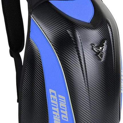 Motorcycle Backpack Waterproof Carbon Fiber-Blue.