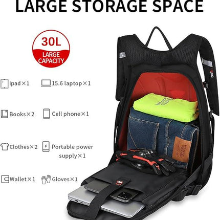 Motorcycle Backpack Waterproof Carbon Fiber-Blue.